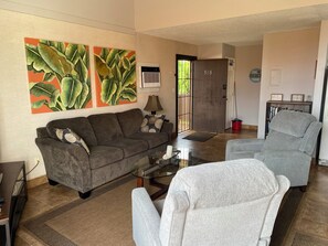 Smart TV, books, music library, stereo