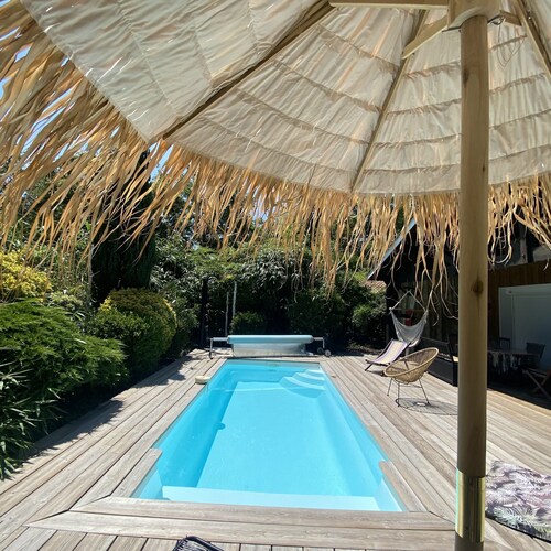  HOUSE BASSIN ARCACHON lähellä Bordeauxia, jossa on oma SPA 