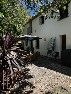 Outdoor dining - Traditional 100 Year Old Farmhouse With Private Pool And Mountain Views (Ronda)