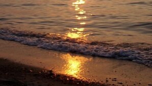 A sunset over a calm sea with gentle waves on a sandy beach. - Lakeside Grove Cottage -  Perfect Lakeside Village/Beach Location (Lakeside)
