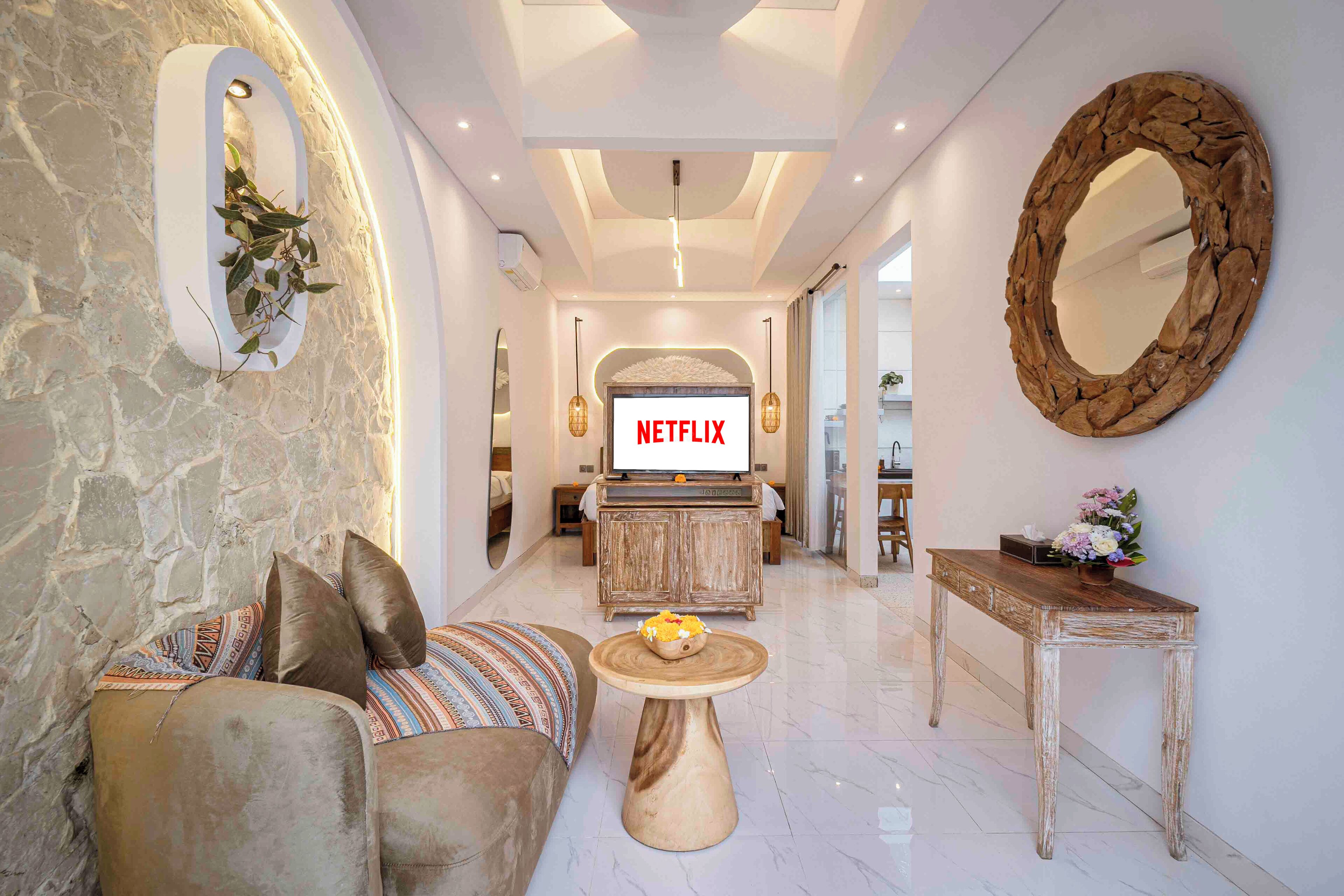 Honeymoon Villa | Living area | LCD TV