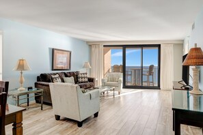 Flat-screen TV - "High-Rise Harmony: West-Facing 17th-Floor 2-Bedroom Condo in Beachside Two with Gulf Views!" at Sandestin Golf and Beach Resort! (Destin)