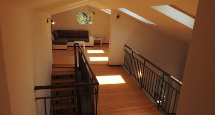 Large duplex apartment sleeps 5, private parking space, in the center