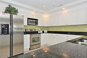 Microwave, dishwasher, coffee/tea maker, toaster