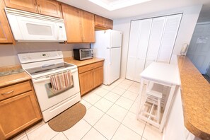 Fridge, microwave, oven, stovetop - Beachfront Vacation Rental, Beautiful view from the 2nd story balcony. (Indian Harbour Beach)