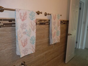 Dusche, Haartrockner, Handtücher