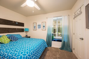 4 bedrooms, desk, iron/ironing board, travel crib
