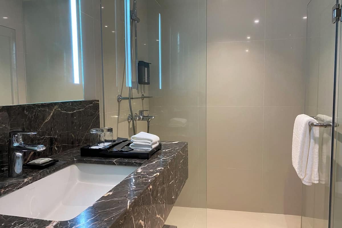 Shower, free toiletries, bathrobes, slippers