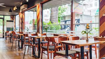 Breakfast, lunch, dinner served; local cuisine