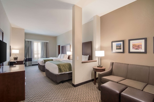 Suite, 2 Queen Beds, Accessible, Non Smoking | 1 bedroom, desk, laptop workspace, blackout drapes