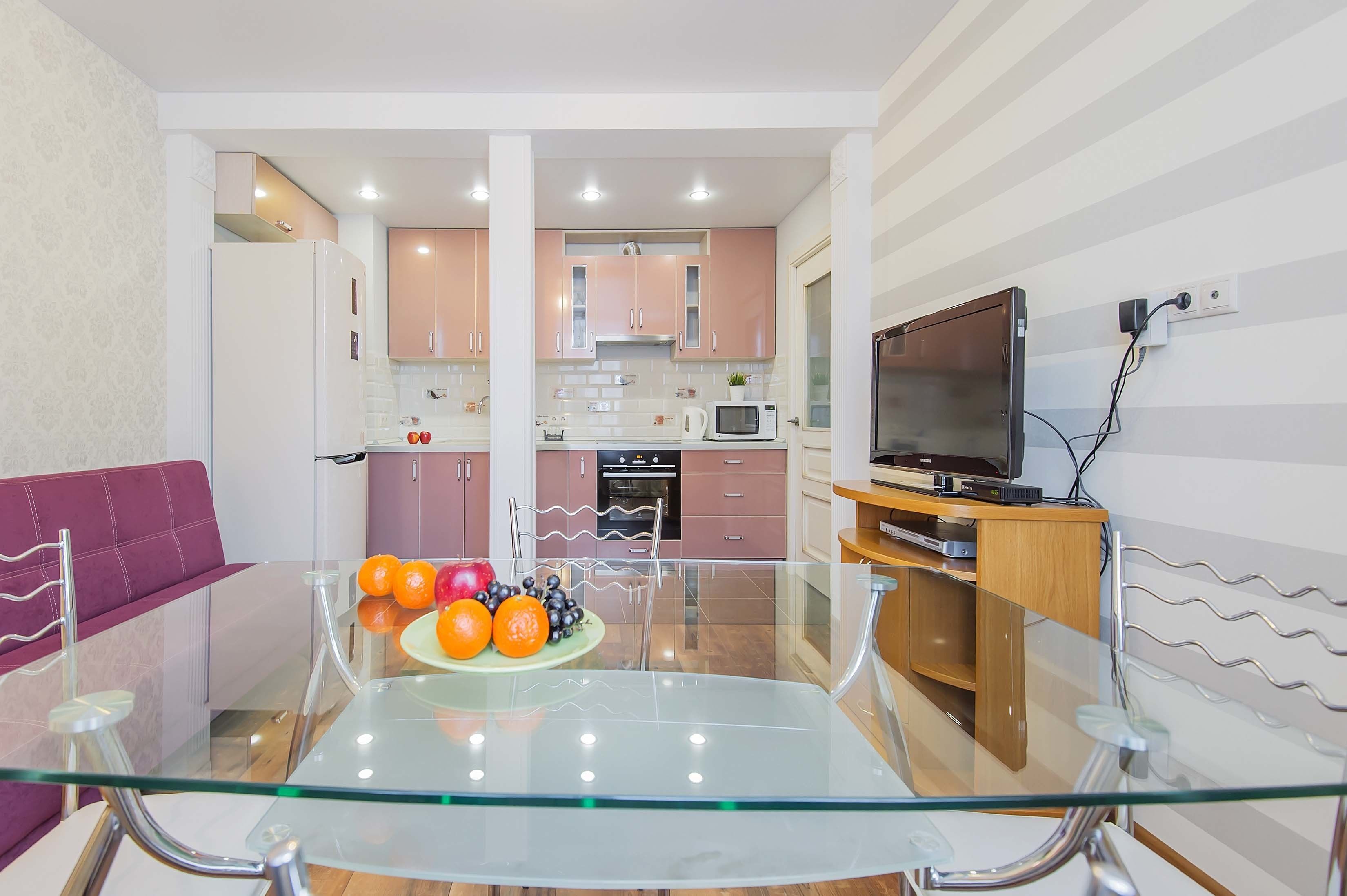 Design-Apartment, Mehrere Betten, Nichtraucher, Stadtblick | Eigene Küche | Kühlschrank, Mikrowelle, Ofen, Herdplatte