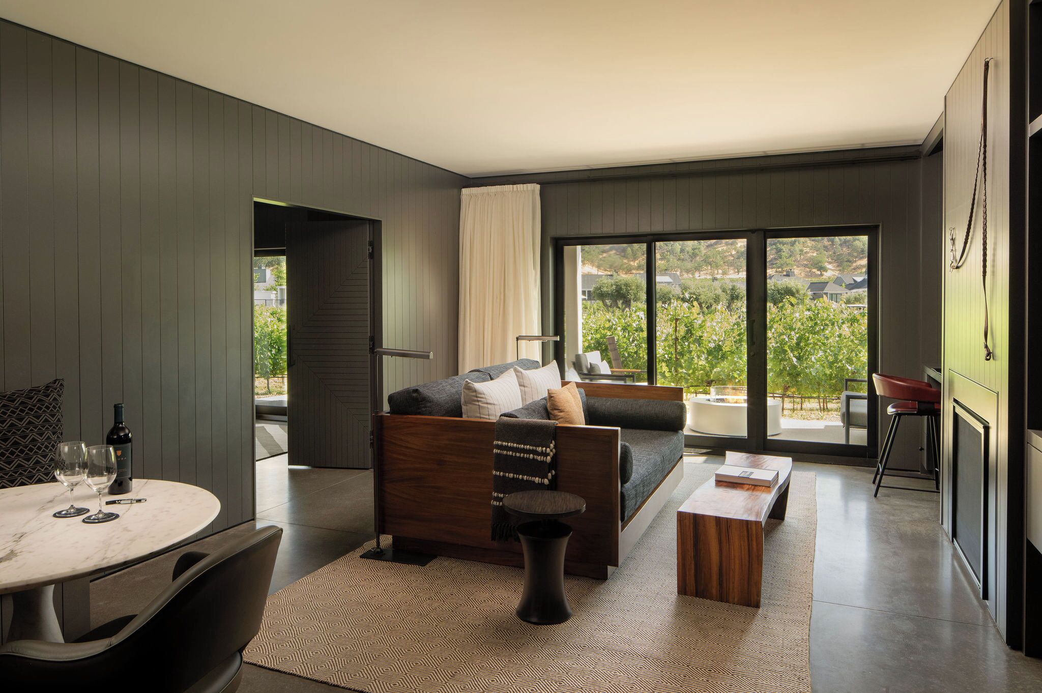 55-inch Smart TV with satellite channels, TV, fireplace