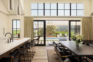 Premier Villa, 3 Bedrooms, Private Pool (Hot Tub | Vineyard And Mountain) | Living area | 55-inch Smart TV with satellite channels, TV, fireplace - Four Seasons Resort and Residences Napa Valley (Calistoga)