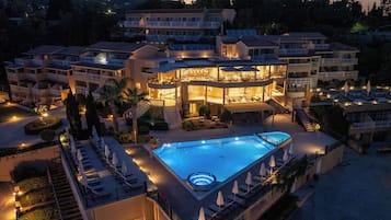 Outdoor pool, open 8:00 AM to 8:00 PM, pool umbrellas, sun loungers