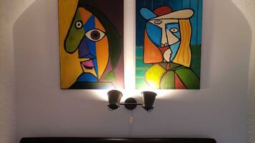 Individually decorated, individually furnished, iron/ironing board