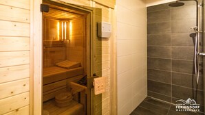 Leilighet – deluxe, flere senger, massasjebadekar (Sauna) | Bad