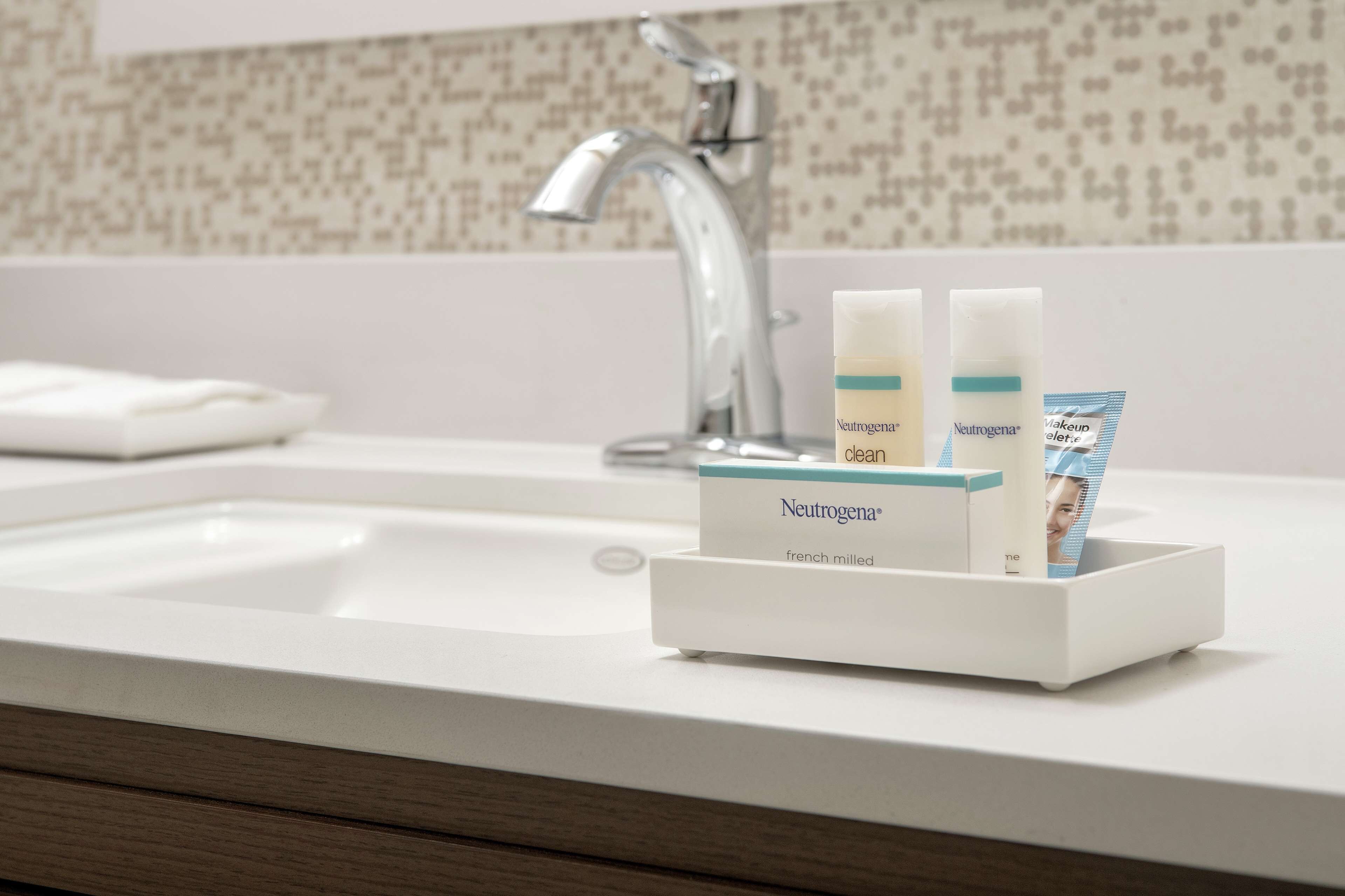 free toiletries, hair dryer, towels