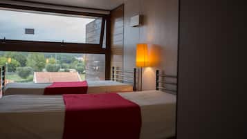 Blackout curtains, free WiFi, bed sheets