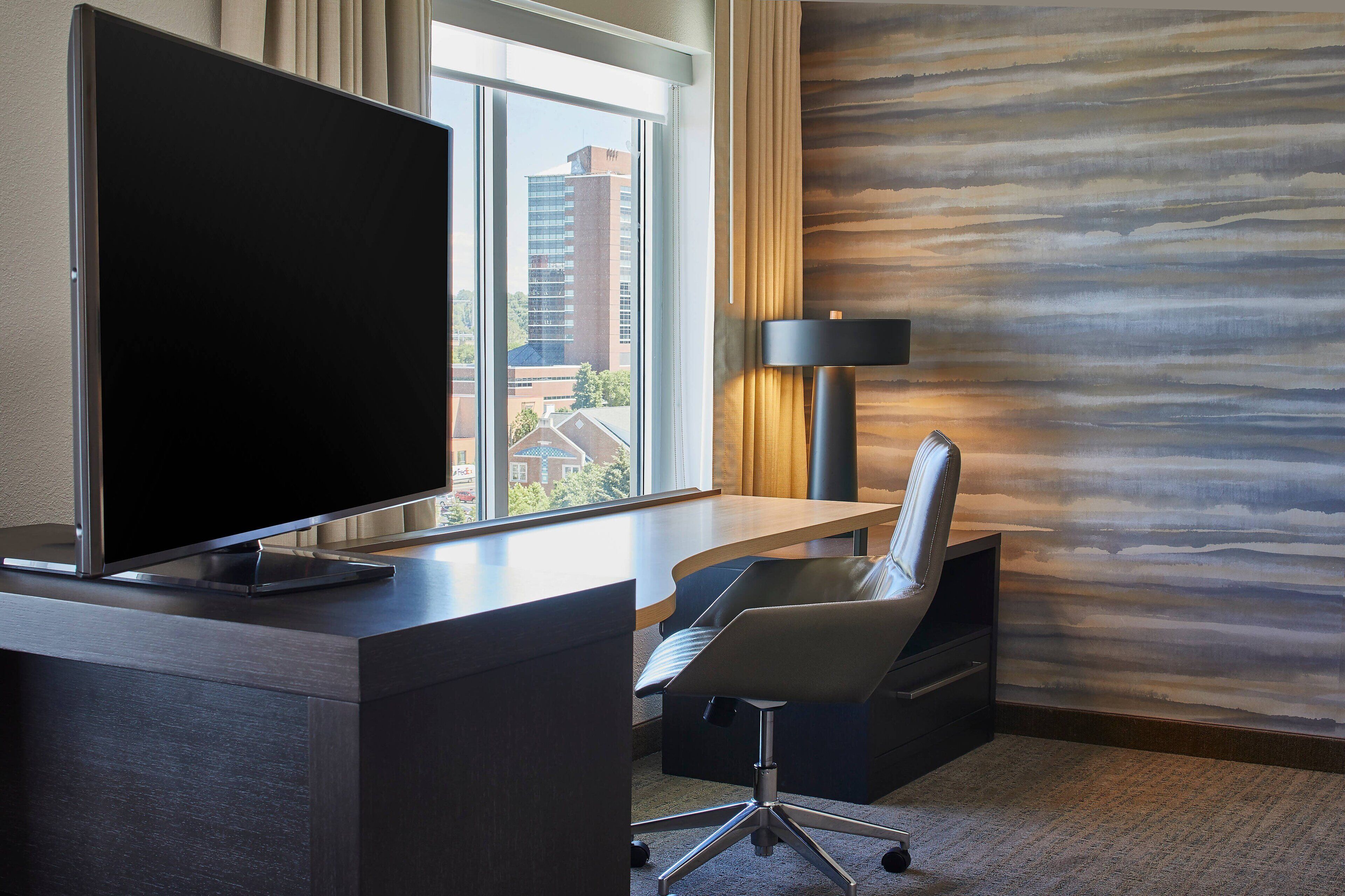 1 bedroom, desk, laptop workspace, iron/ironing board