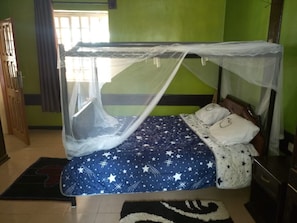 Desk, blackout drapes, free WiFi, bed sheets