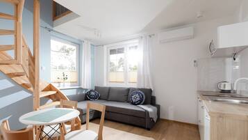 Appartement Deluxe (Dwupoziomowy Czteroosobowy) | Literie hypoallergénique, rideaux occultants, fer et planche à repasser