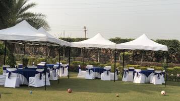 Outdoor banquet area