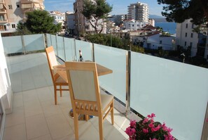 Quadruple Room, Balcony, Sea View | Beach/ocean view - Nemesis Hotel (Sarandë)
