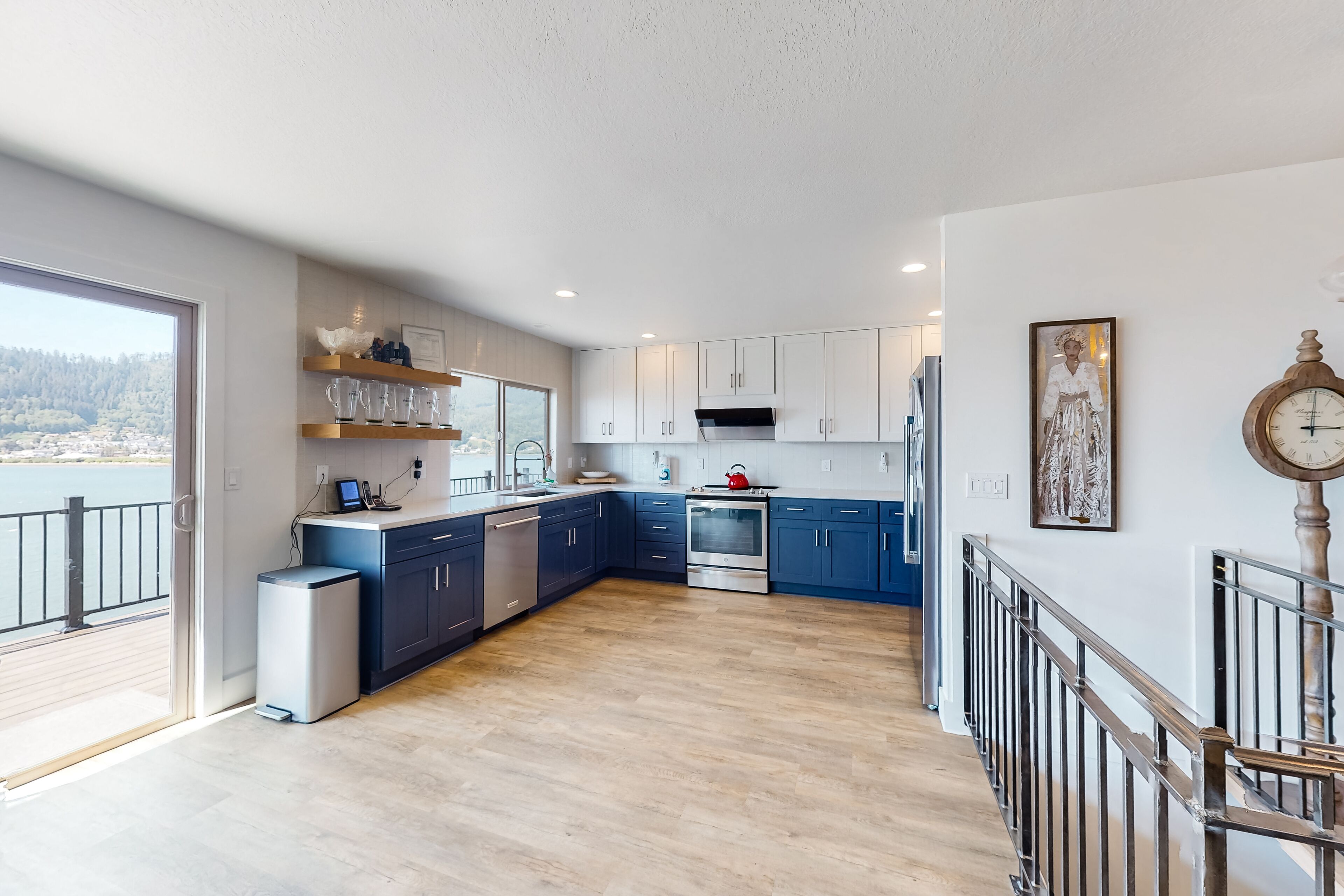 Bayview home w/ a deck overlooking the locally famous Ghost Hole fishing spot