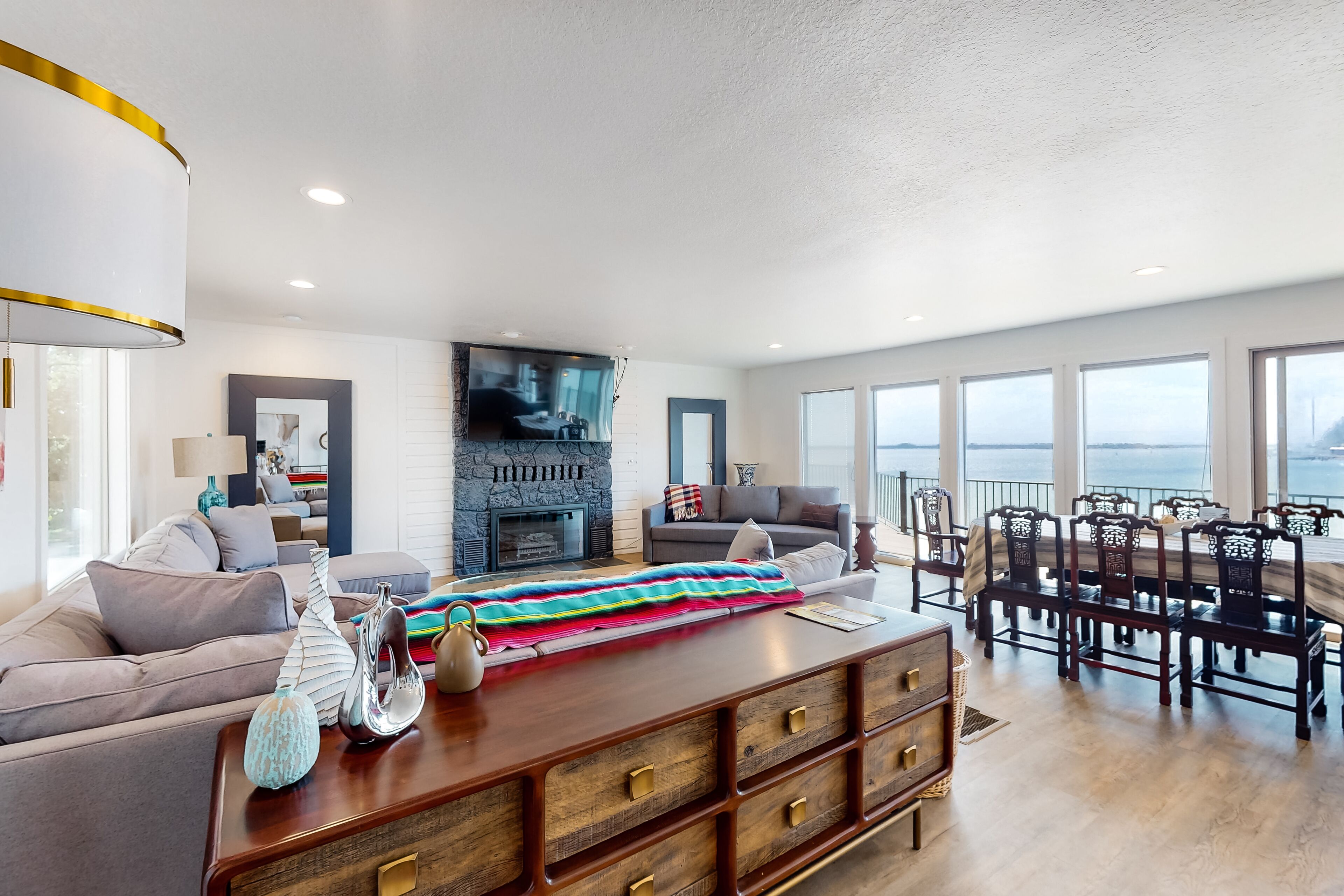 Bayview home w/ a deck overlooking the locally famous Ghost Hole fishing spot