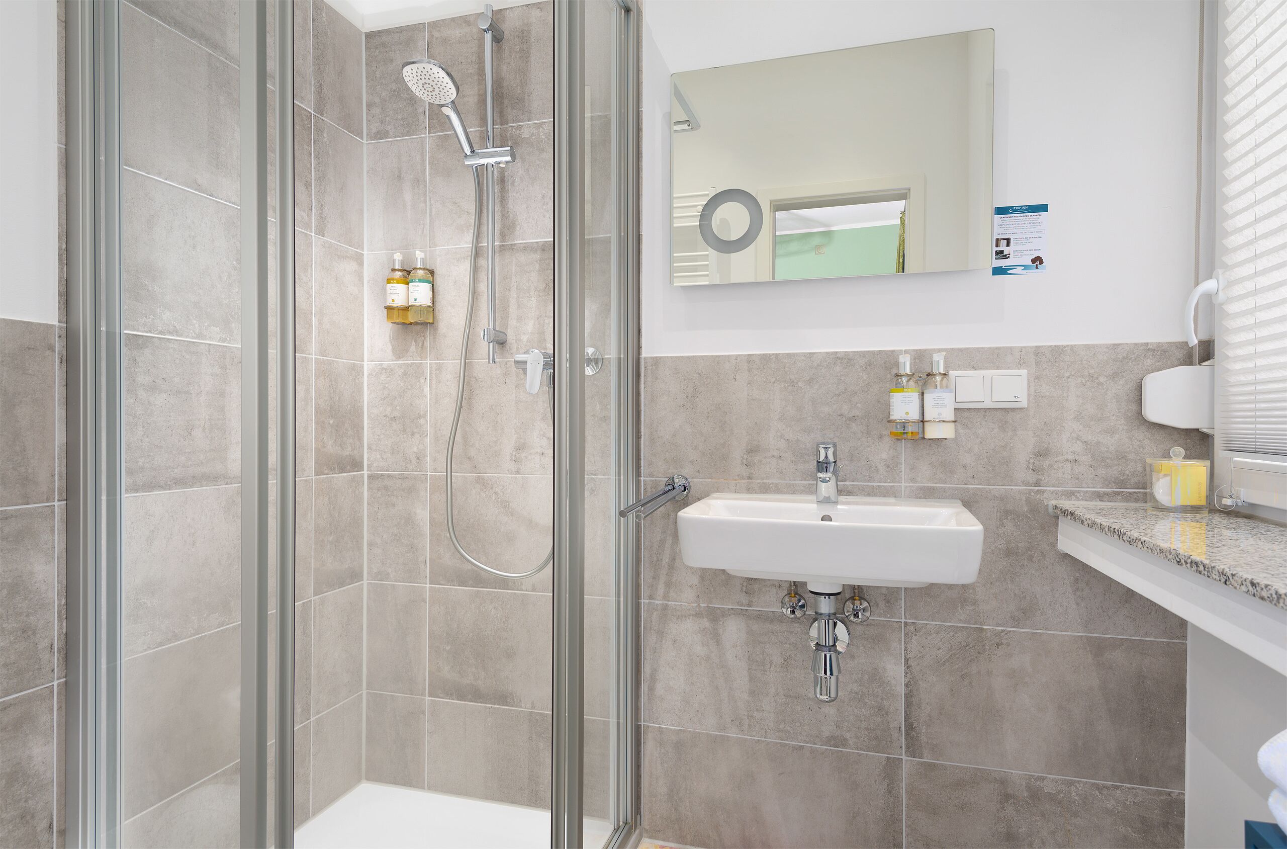 superior double room | bathroom | shower, free toiletries, hair dryer, dressing gowns