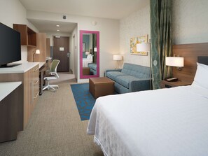 In-room safe, desk, laptop workspace, blackout drapes