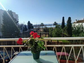 Outdoor dining - Very spacious apartment, almost on the first line. Ocean view and garden (roses)
