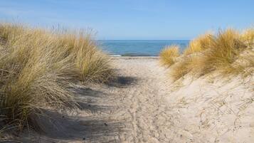 In Strandnähe, Liegestühle, Strandtücher