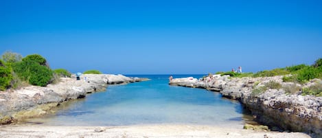 Beach nearby, sun loungers