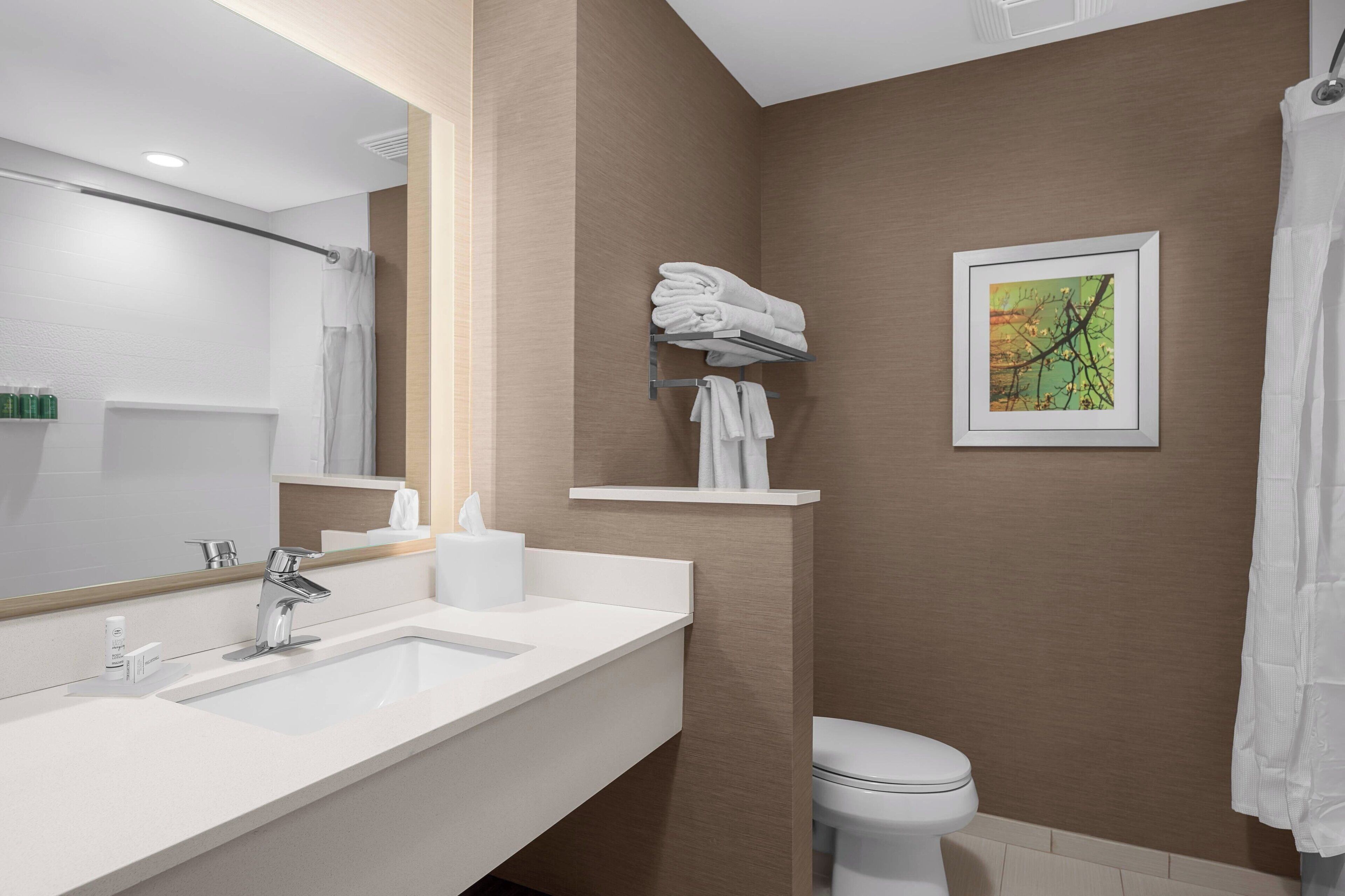 free toiletries, hair dryer, towels, soap