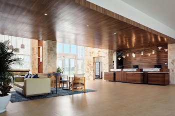 Hotel entrance and lobby at Fairfield Inn & Suites by Marriott Cancun Airport