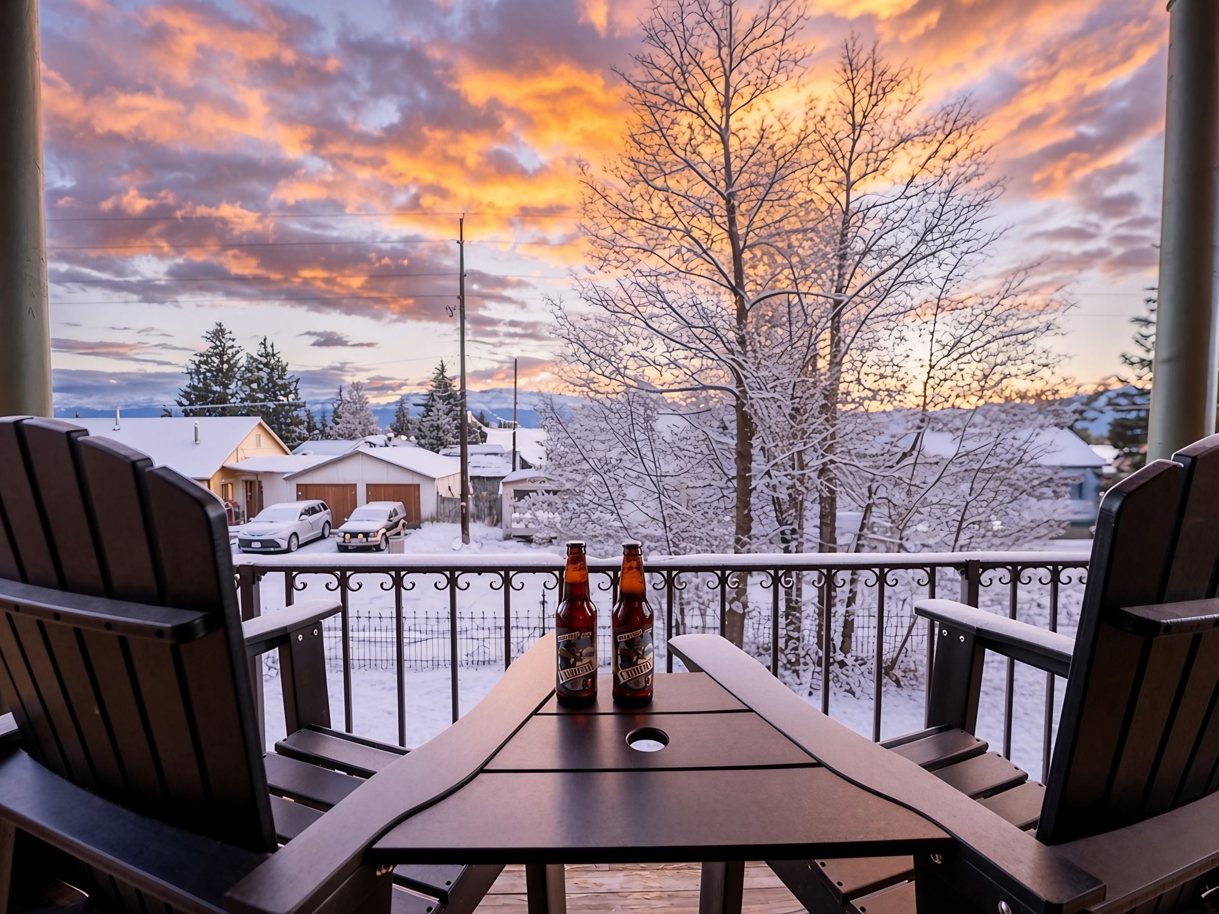 【Balcony View】 Your private balcony faces the peaks — sunrise coffee or evening drink