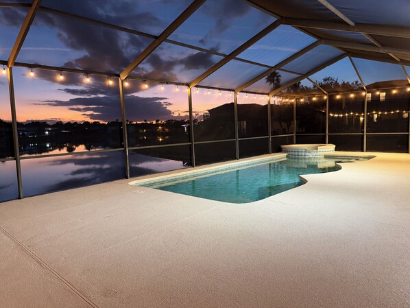 Outdoor pool, a heated pool