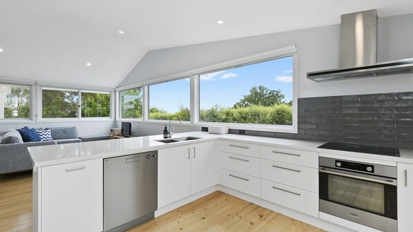 Fridge, microwave, dishwasher, toaster