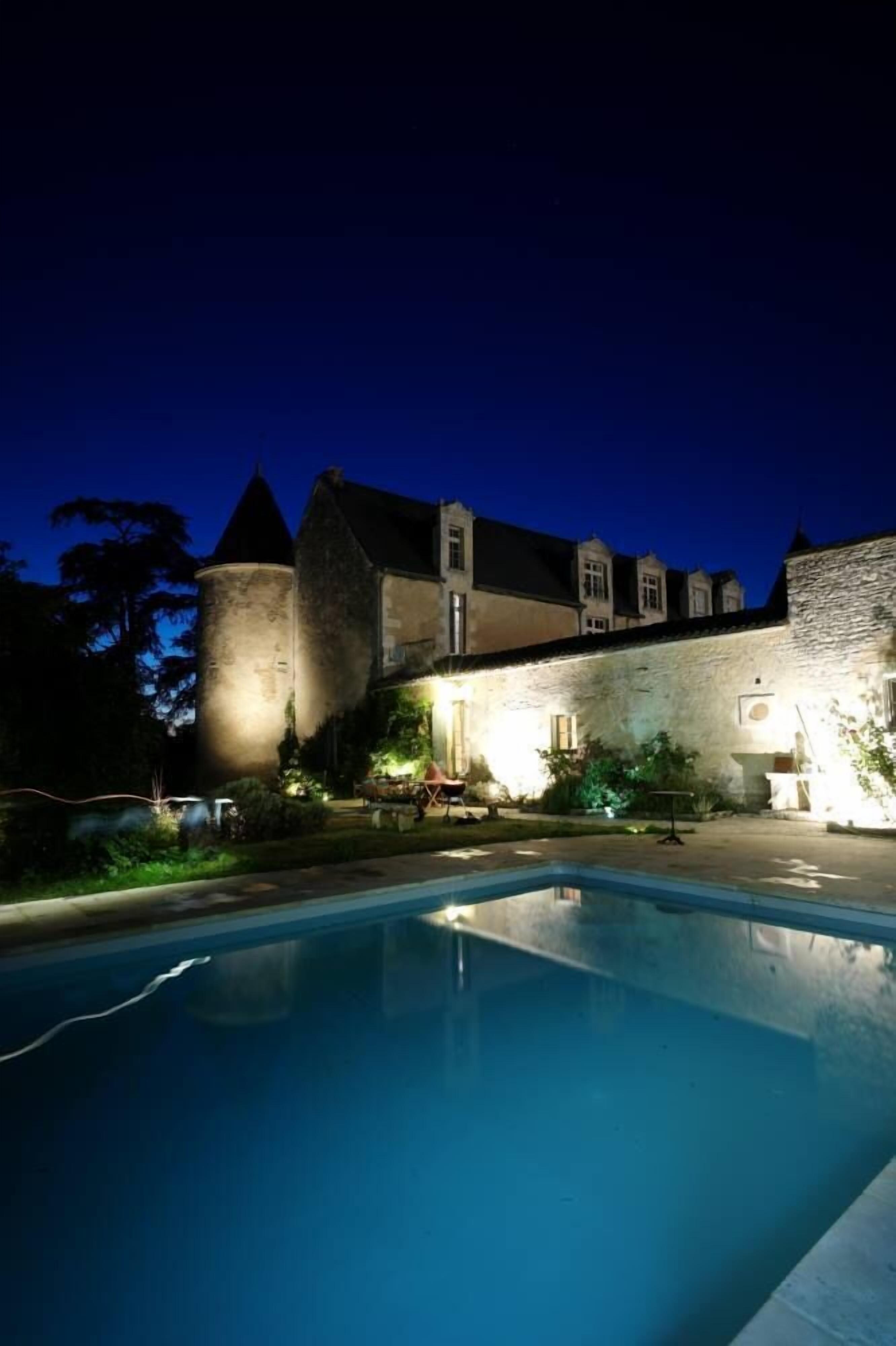 Pool side in the evening