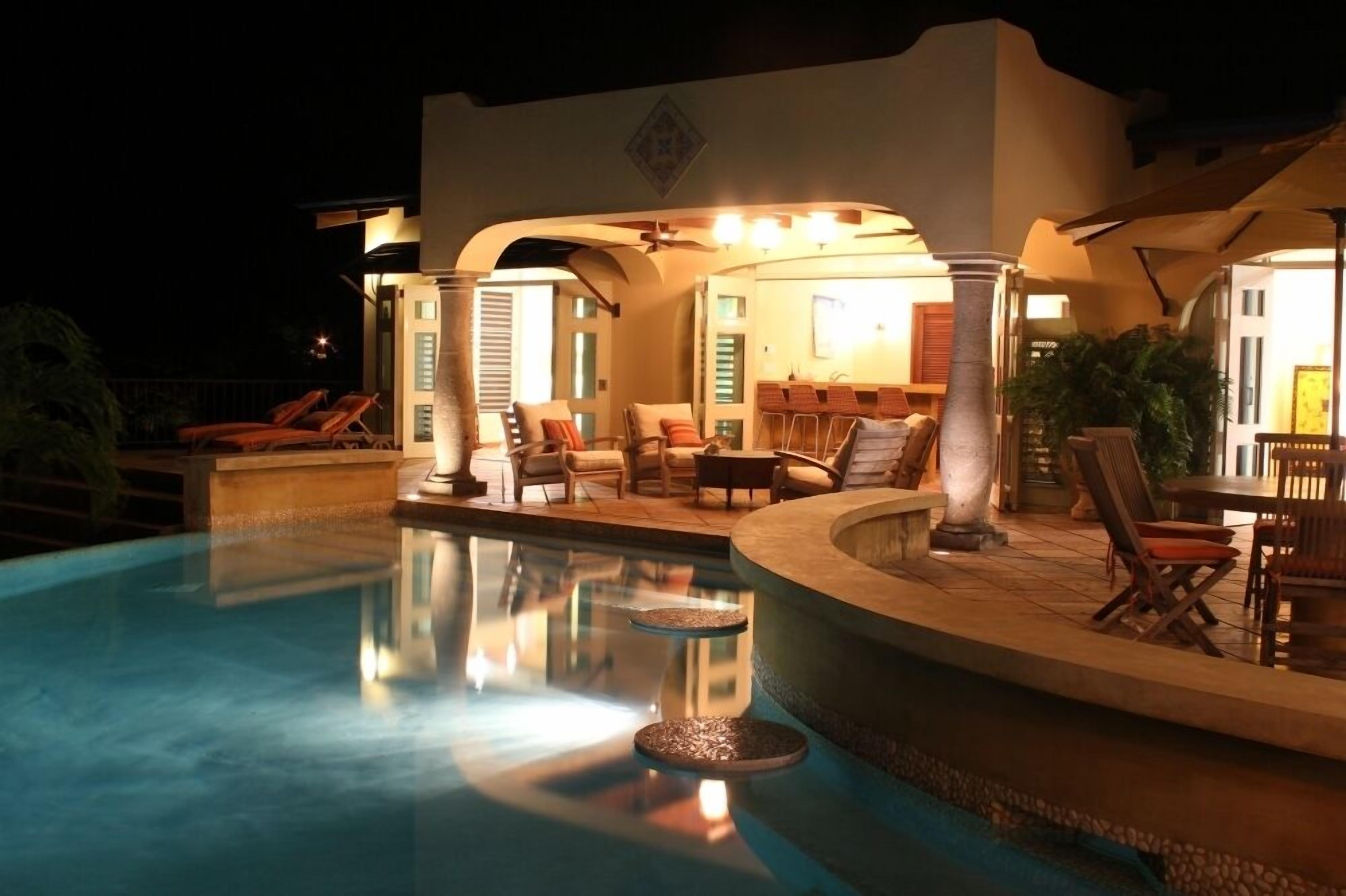 An infinity pool, a heated pool