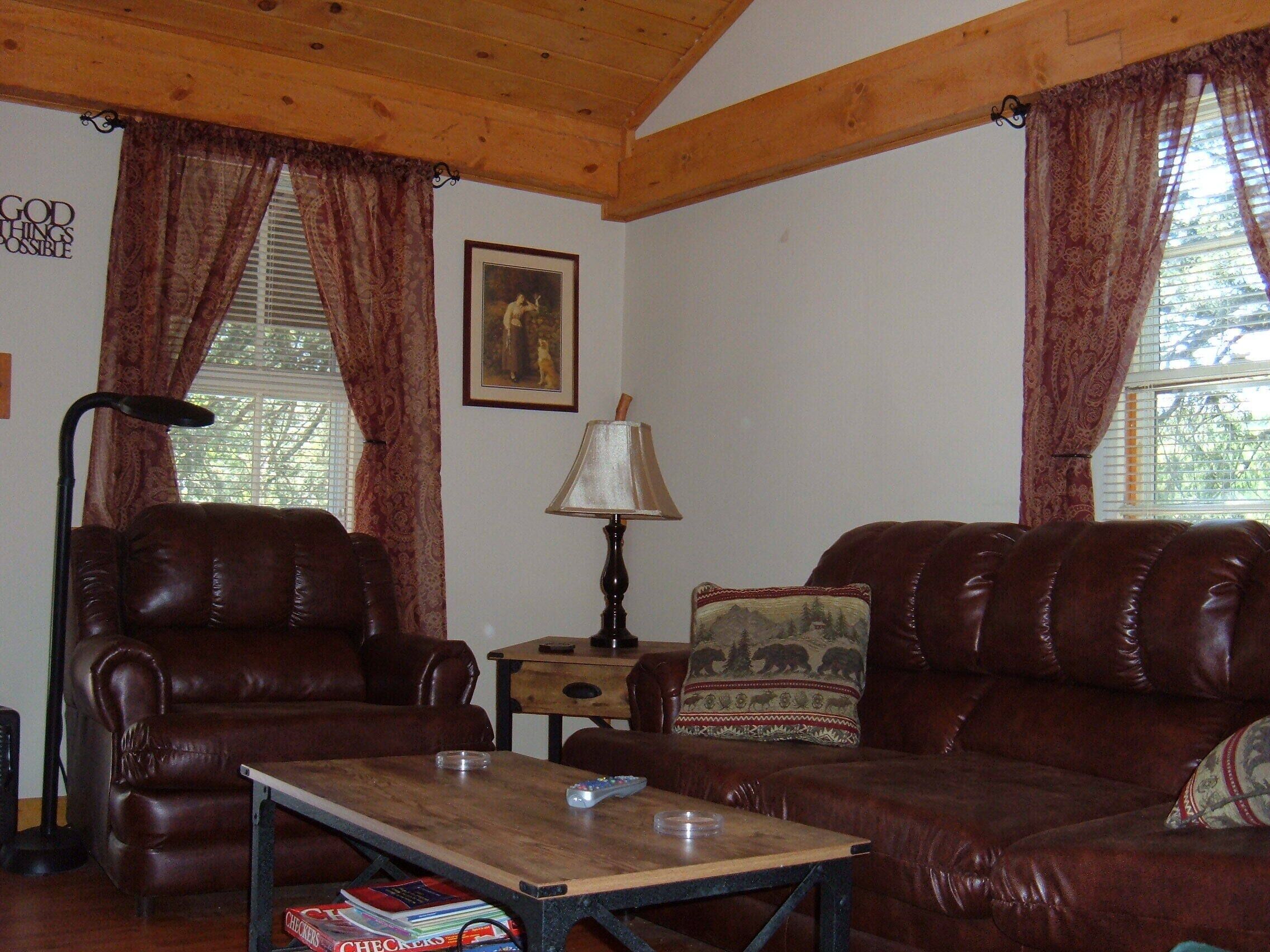 Smart TV, fireplace, DVD player, books