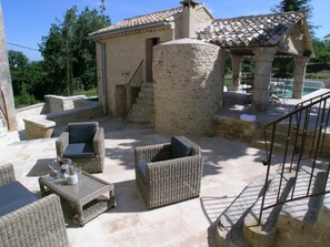 Terrace/patio - Vacation rental house with pool BONNIEUX LS2-85 (Bonnieux)