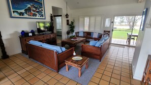 TV, DVD player - Riverside - Burrum Heads- Riverfront - 3BR - River Fishing... (BURRUM HEADS)