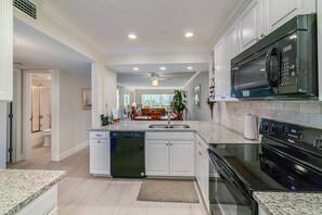 Fridge, microwave, oven, dishwasher - Updated, 3rd Floor Garden Condo with a View! (Siesta Key)