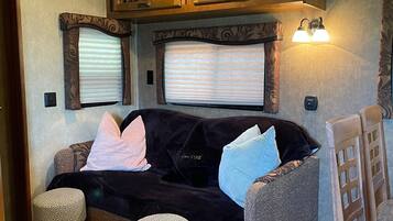 TV, fireplace, DVD player, stereo