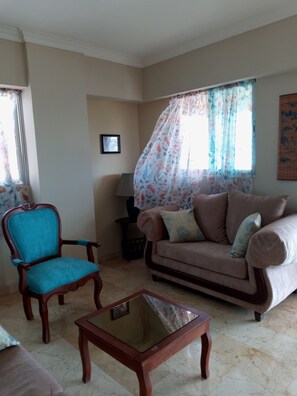 TV, DVD player, books, music library