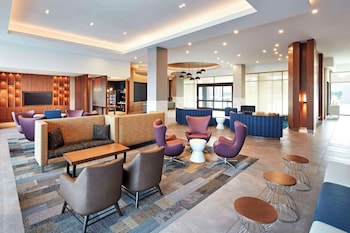 Hotel entrance and lobby at Anaheim Suites Hotel