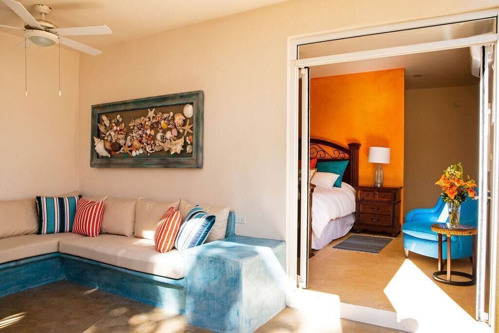 The main bedroom also opens onto the patio.