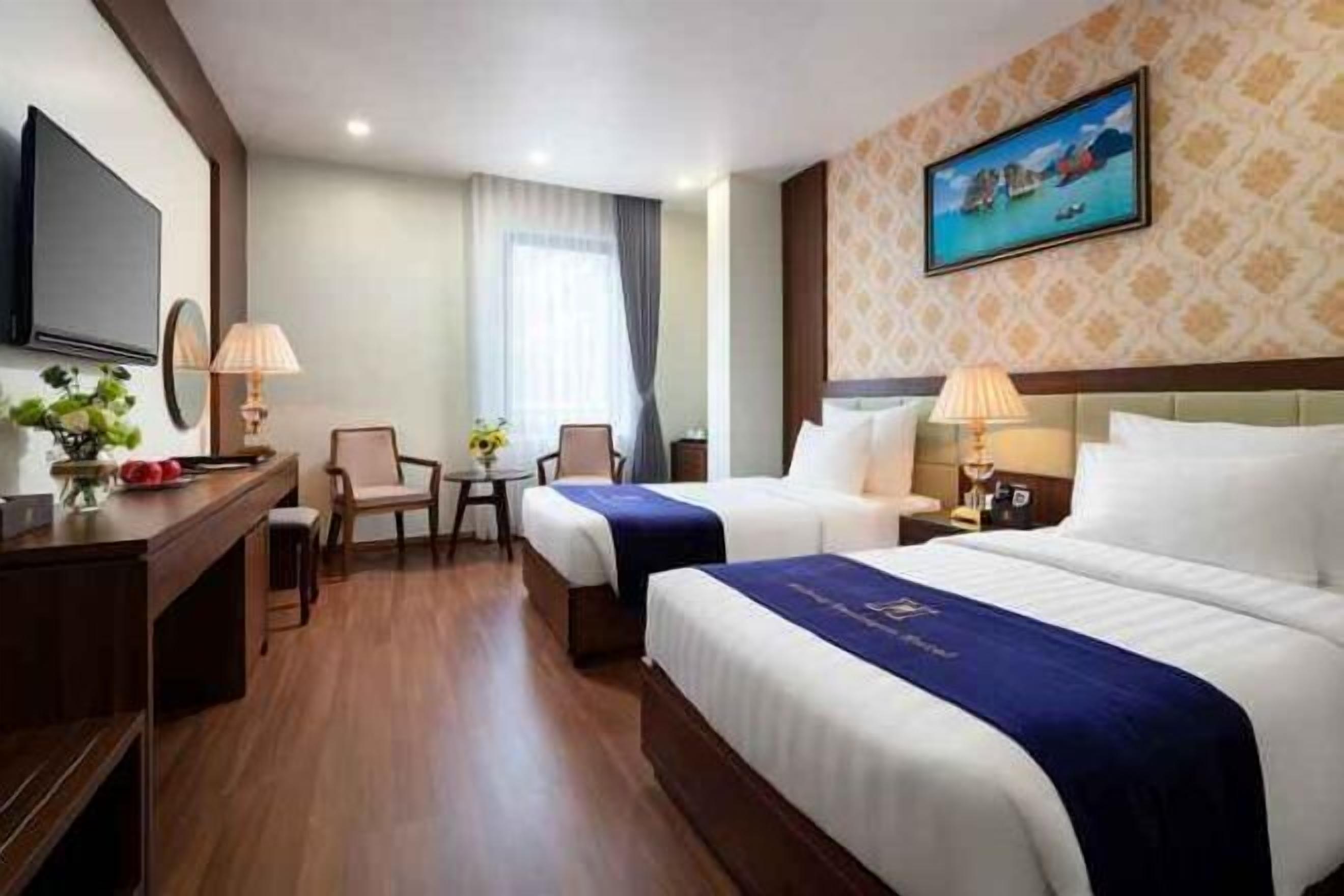 Ropa de cama de alta calidad y minibar 